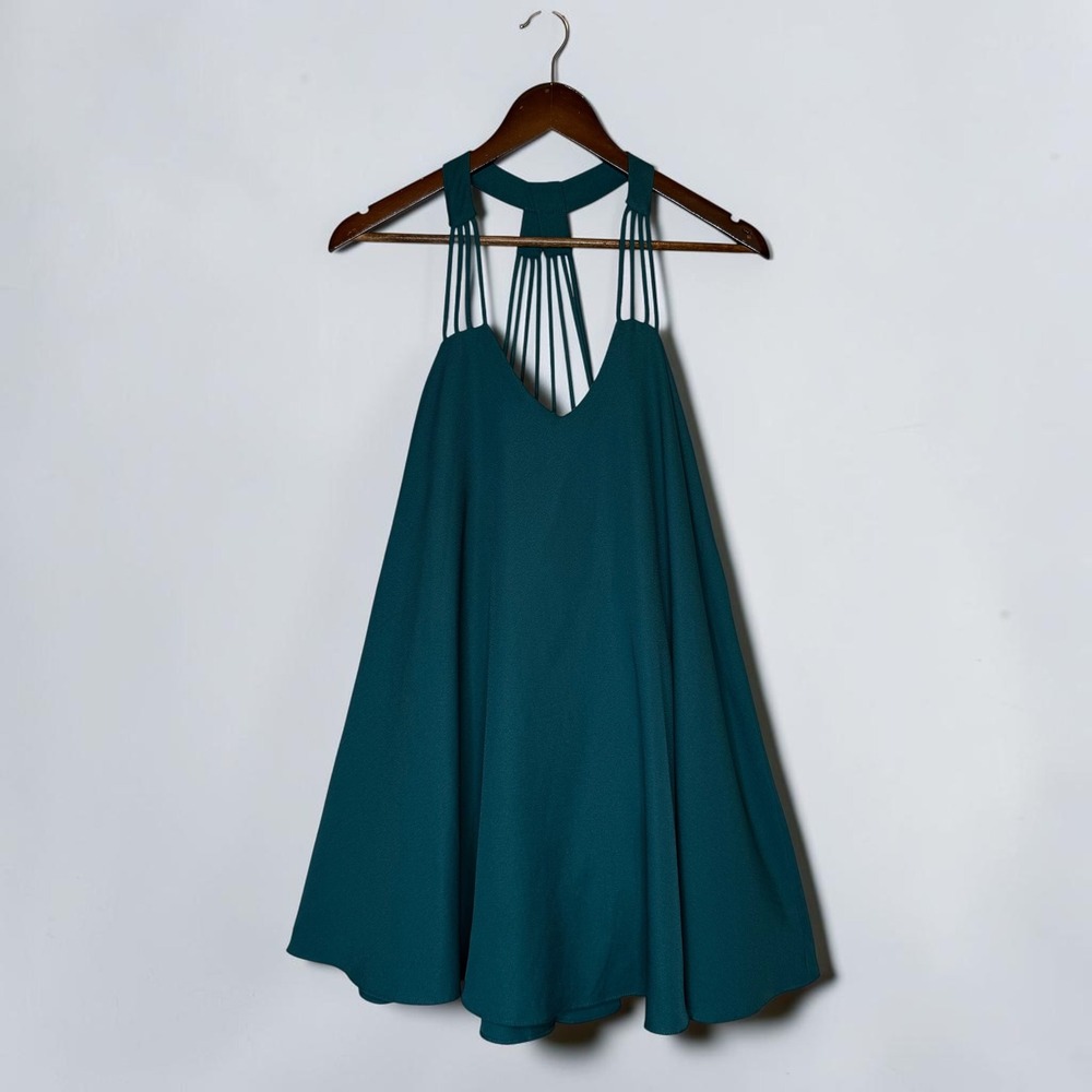 INA i:na Mini A-Line Swing Dress Wedding Guest Party Emerald Green Size Small